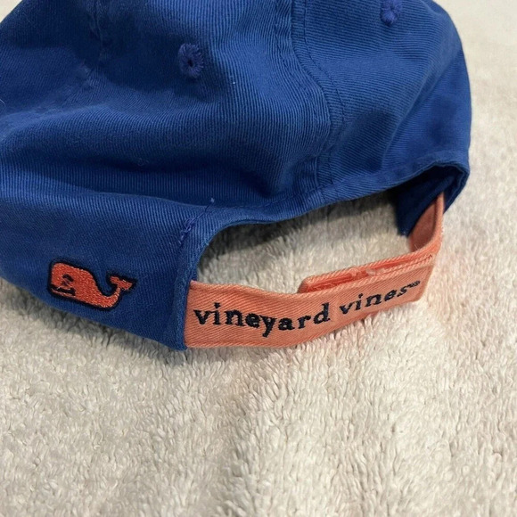 Vineyard Vines Blue Fishing Adjustable Baseball Cap Hat Embroidered Fish Preppy - Picture 3 of 7